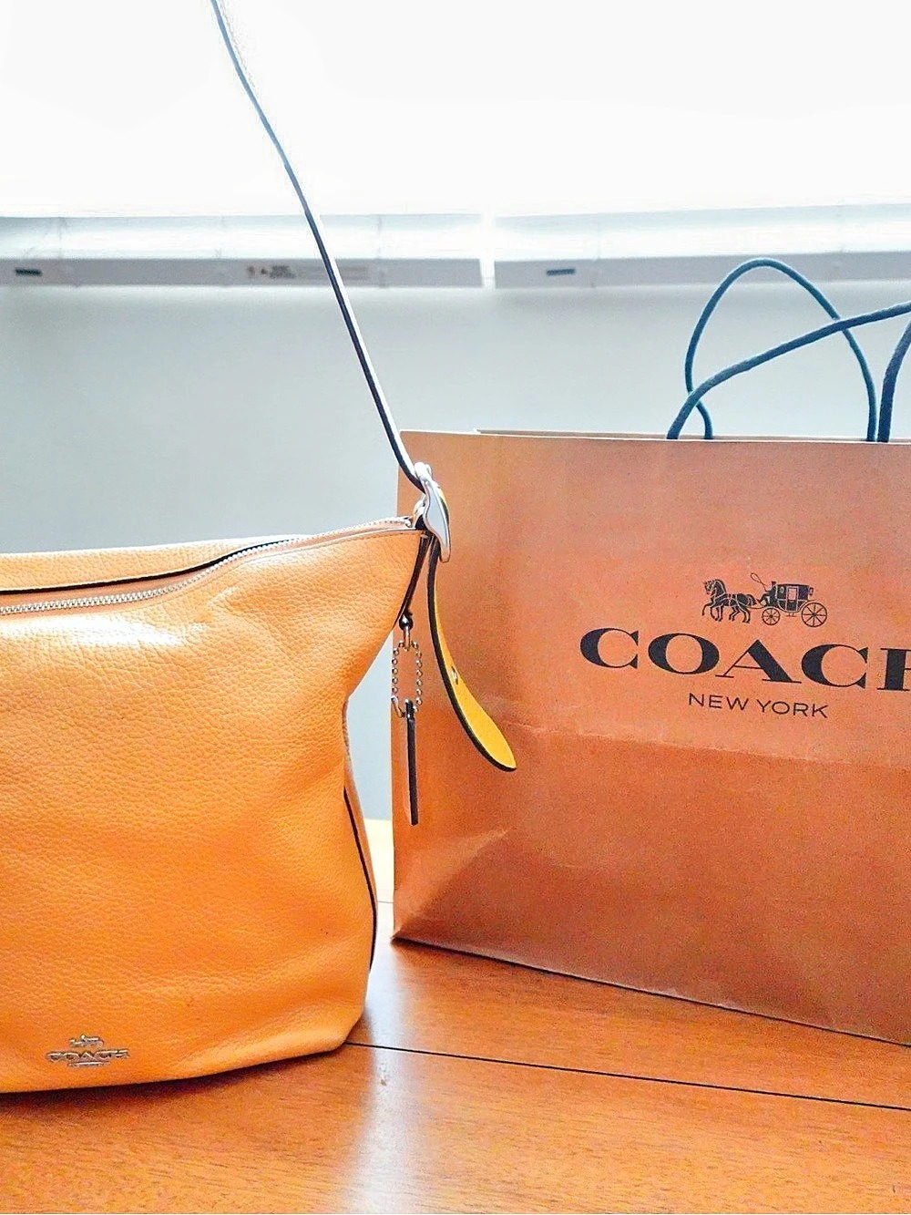 Coach Leather Crossbody Bag elie file in Orange Like New